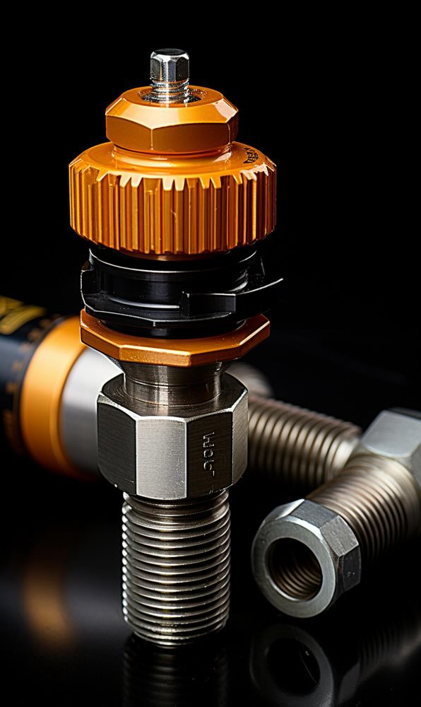 close up of a pneumatic pressure fitting