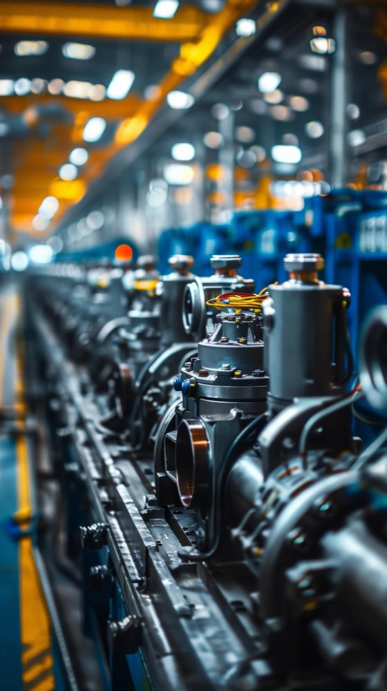 pneumatic pressure fittings in a factory